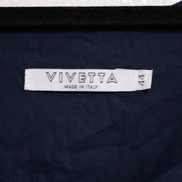 Vivetta Navy Tea Dress Floral Crochet Embroidery A-Line S SZ 8 US MSRP $1105 - Picture 5 of 7